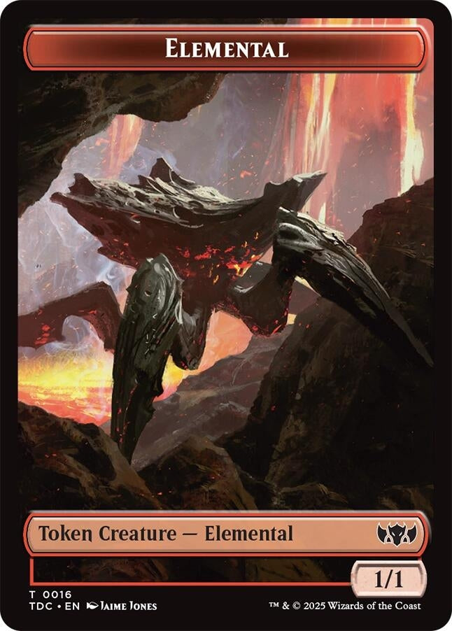 Image for Elemental (0016) // Gold Double-Sided Token (Commander: Tarkir: Dragonstorm) (16 // 29) - Magic: The Gathering