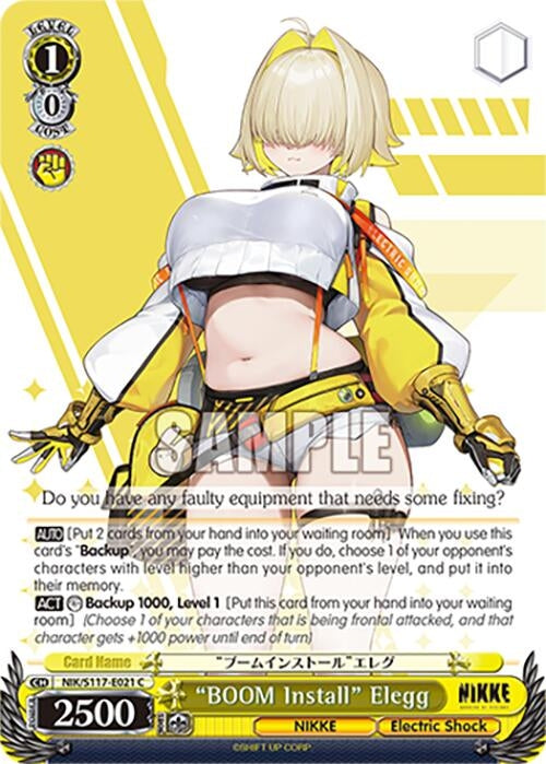 Image for "BOOM Install" Elegg (GODDESS OF VICTORY: NIKKE) (NIK/S117-E021 C) - Weiss Schwarz