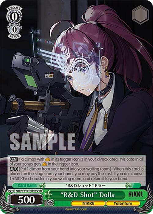 Image for "R&D Shot" Dolla (SR) (GODDESS OF VICTORY: NIKKE) (NIK/S117-E033S SR) - Weiss Schwarz
