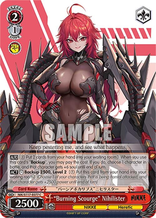 Image for "Burning Scourge" Nihilister (GODDESS OF VICTORY: NIKKE) (NIK/S117-E077 C) - Weiss Schwarz