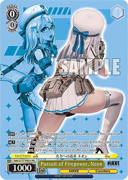Image for Pursuit of Firepower, Neon (PR) (GODDESS OF VICTORY: NIKKE) (NIK/S117-PE01 PR) - Weiss Schwarz