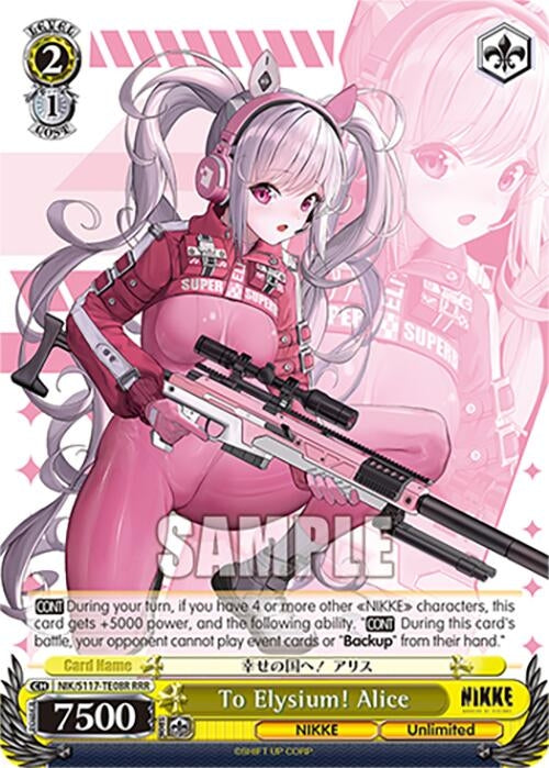 Image for To Elysium! Alice (RRR) (GODDESS OF VICTORY: NIKKE) (NIK/S117-TE08R RRR) - Weiss Schwarz