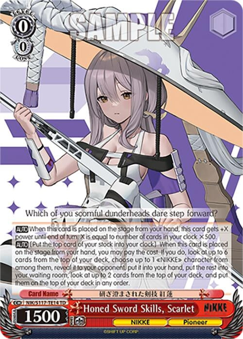 Image for Honed Sword Skills, Scarlet (GODDESS OF VICTORY: NIKKE) (NIK/S117-TE14 TD) - Weiss Schwarz