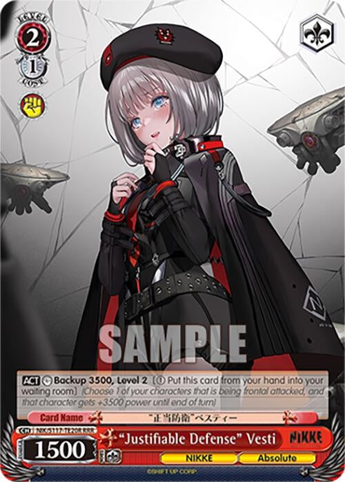 Image for "Justifiable Defense" Vesti (RRR) (GODDESS OF VICTORY: NIKKE) (NIK/S117-TE20R RRR) - Weiss Schwarz