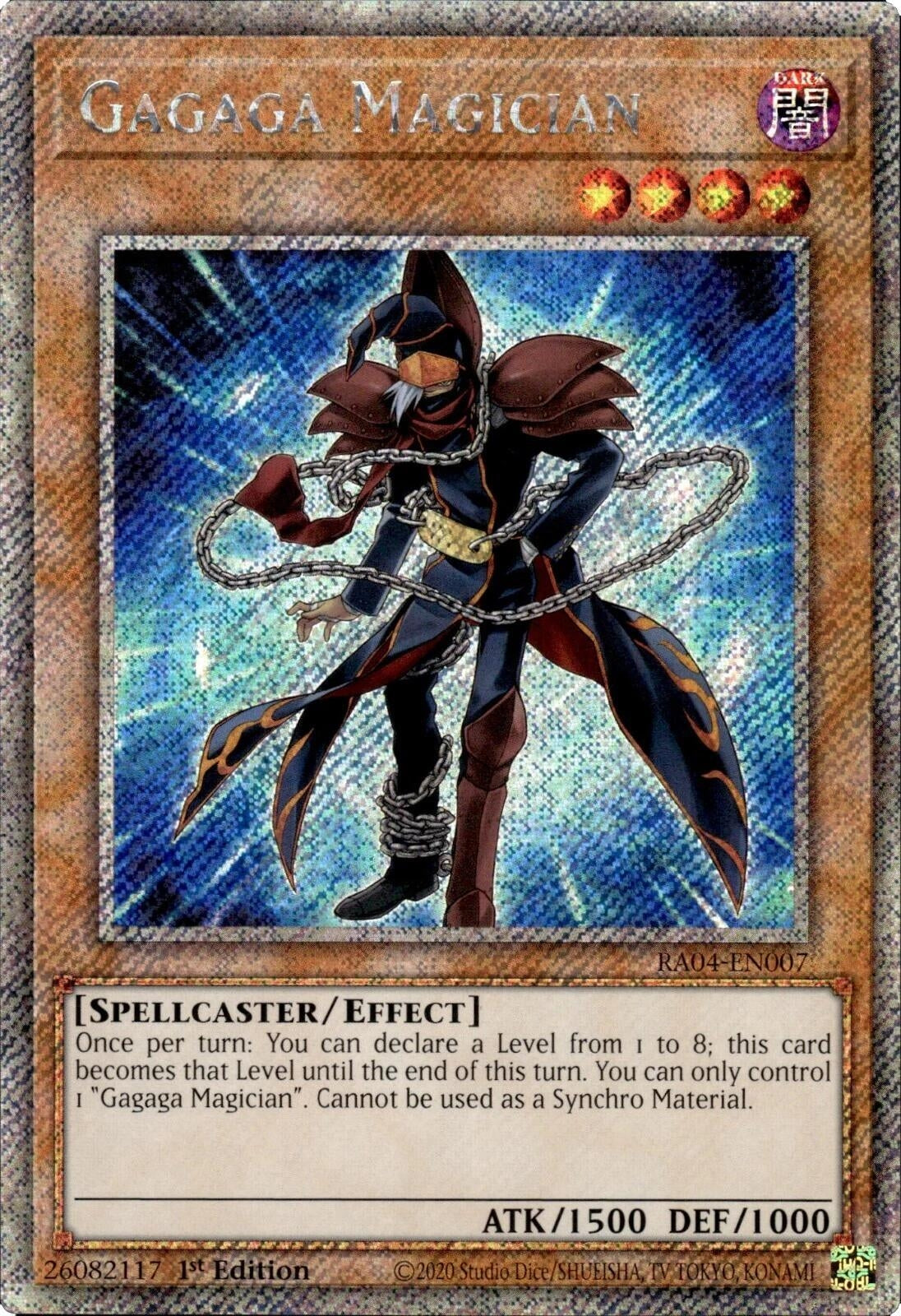 Image for Gagaga Magician (Platinum Secret Rare) (Quarter Century Stampede) (RA04-EN007) - YuGiOh