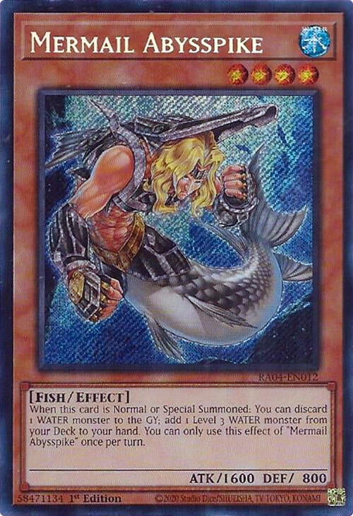 Image for Mermail Abysspike (Secret Rare) (Quarter Century Stampede) (RA04-EN012) - YuGiOh