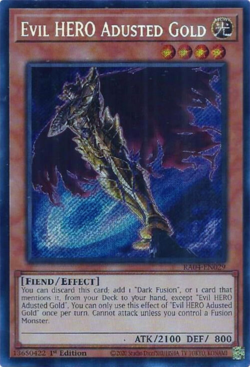 Image for Evil HERO Adusted Gold (Secret Rare) (Quarter Century Stampede) (RA04-EN029) - YuGiOh