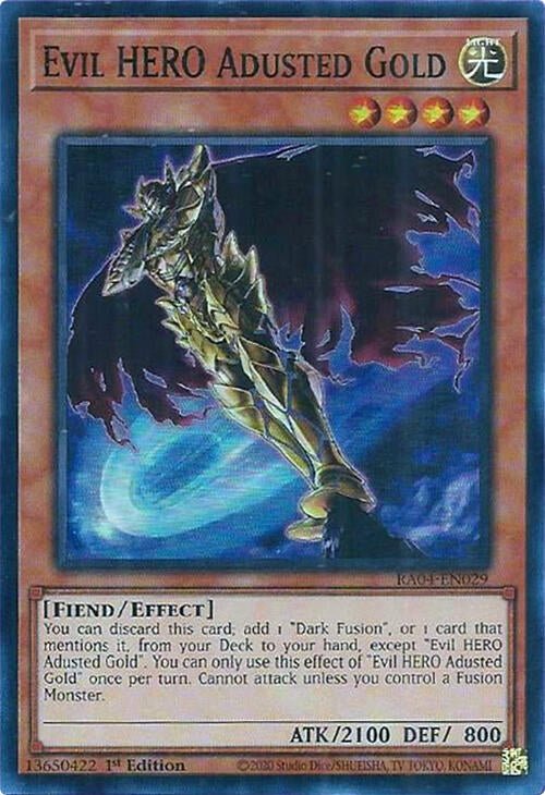 Image for Evil HERO Adusted Gold (Quarter Century Stampede) (RA04-EN029) - YuGiOh
