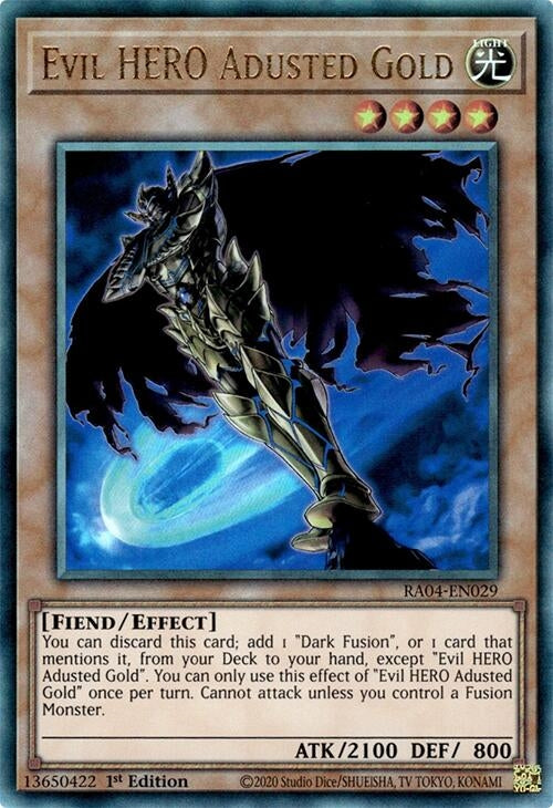 Image for Evil HERO Adusted Gold (PUR) (Quarter Century Stampede) (RA04-EN029) - YuGiOh