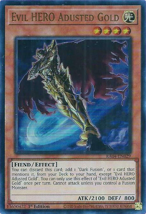 Image for Evil HERO Adusted Gold (UR) (Quarter Century Stampede) (RA04-EN029) - YuGiOh