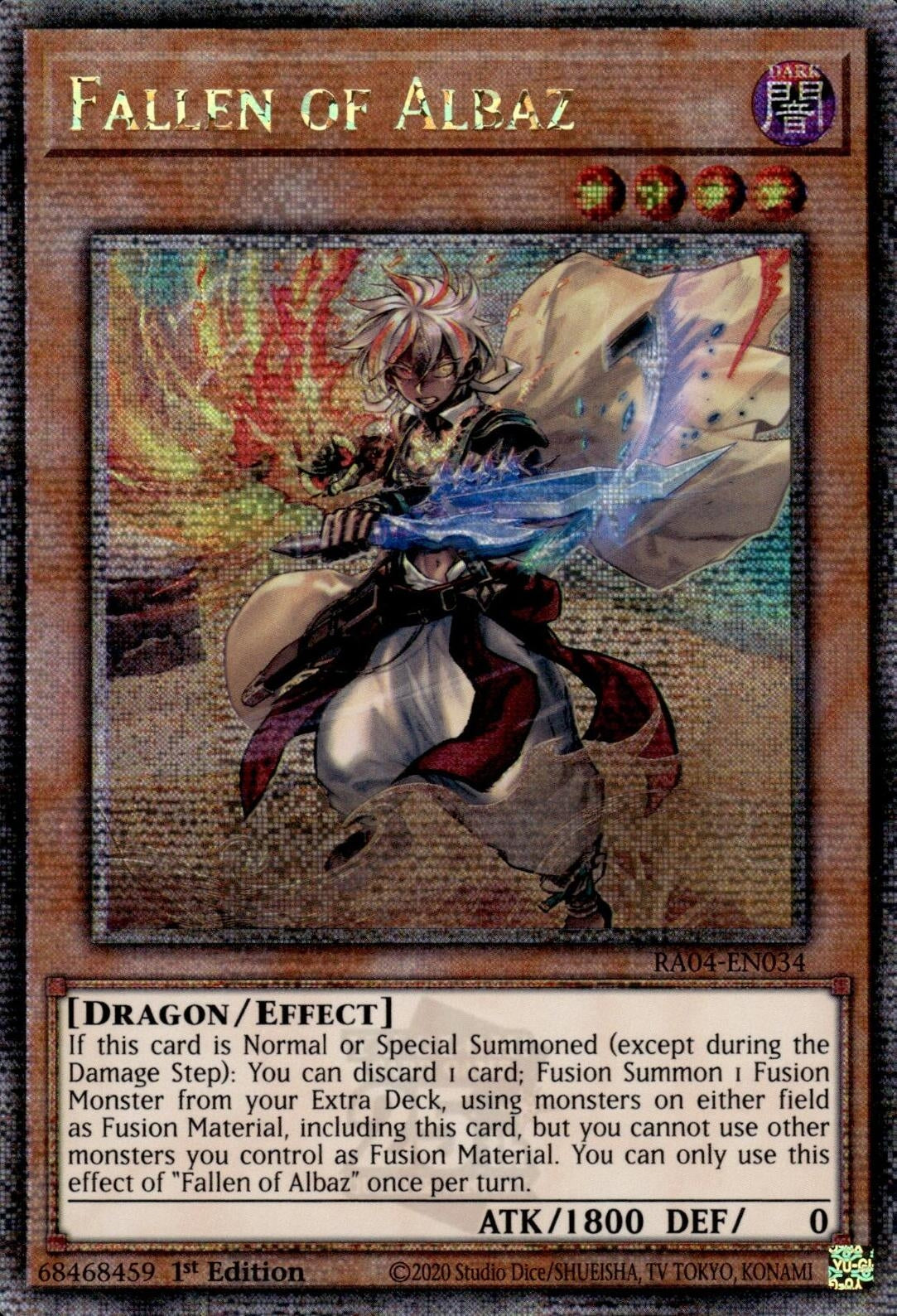 Image for Fallen of Albaz (New Art) (Quarter Century Secret Rare) (Quarter Century Stampede) (RA04-EN034) - YuGiOh