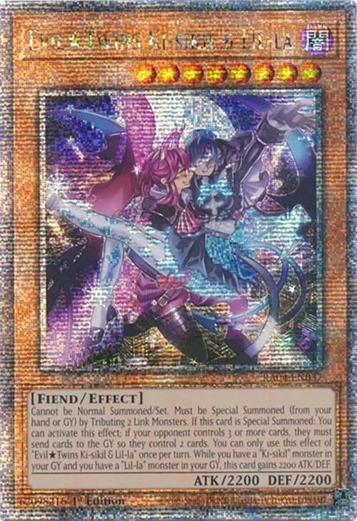 Image for EvilTwins Ki-sikil & Lil-la (Quarter Century Secret Rare) (Quarter Century Stampede) (RA04-EN037) - YuGiOh