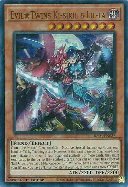 Image for EvilTwins Ki-sikil & Lil-la (UR) (Quarter Century Stampede) (RA04-EN037) - YuGiOh