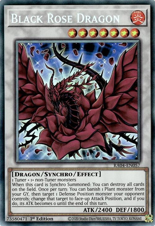 Image for Black Rose Dragon (PCR) (Quarter Century Stampede) (RA04-EN057) - YuGiOh