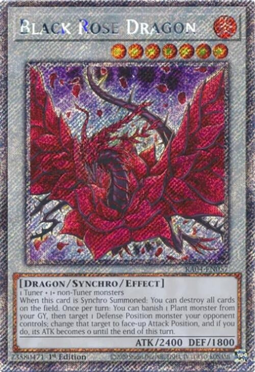 Image for Black Rose Dragon (Platinum Secret Rare) (Quarter Century Stampede) (RA04-EN057) - YuGiOh