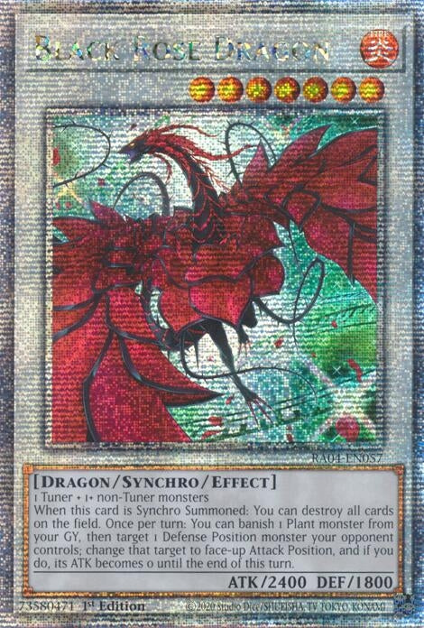 Image for Black Rose Dragon (Alternate Art) (Quarter Century Secret Rare) (Quarter Century Stampede) (RA04-EN057) - YuGiOh
