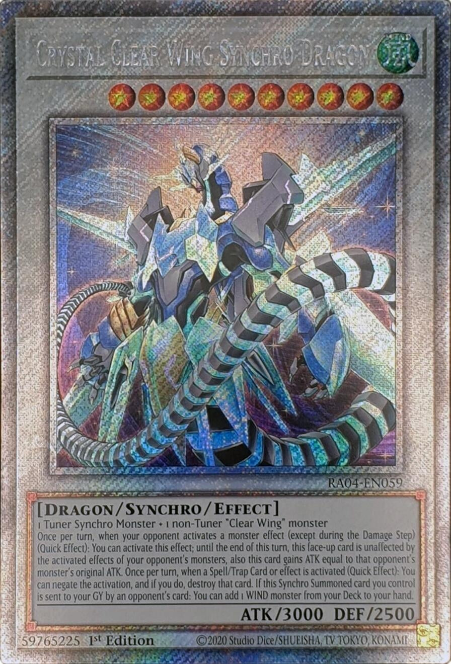 Image for Crystal Clear Wing Synchro Dragon (Platinum Secret Rare) (Quarter Century Stampede) (RA04-EN059) - YuGiOh