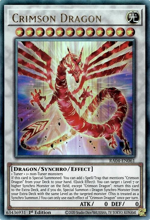 Image for Crimson Dragon (card) (PUR) (Quarter Century Stampede) (RA04-EN061) - YuGiOh