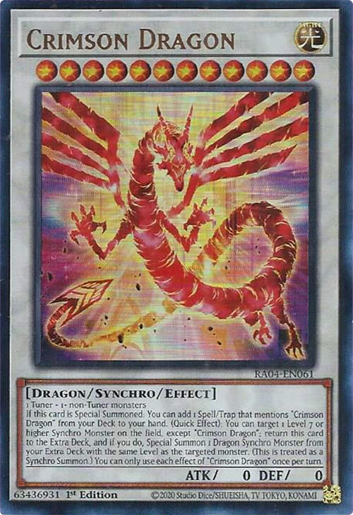 Image for Crimson Dragon (card) (UR) (Quarter Century Stampede) (RA04-EN061) - YuGiOh