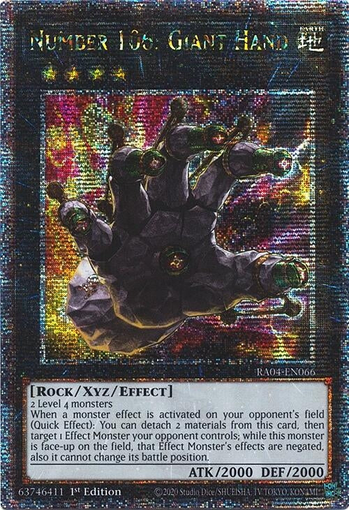 Image for Number 106: Giant Hand (Quarter Century Secret Rare) (Quarter Century Stampede) (RA04-EN066) - YuGiOh