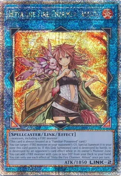 Image for Hiita the Fire Charmer, Ablaze (Quarter Century Secret Rare) (Quarter Century Stampede) (RA04-EN074) - YuGiOh