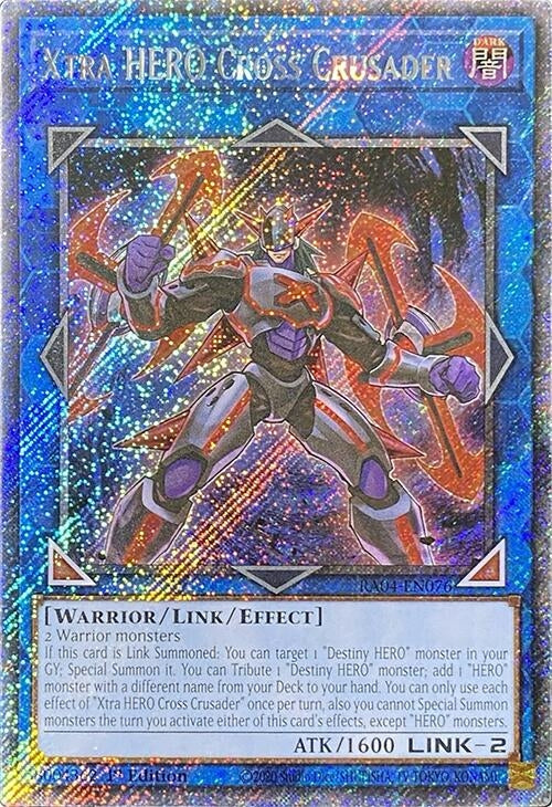 Image for Xtra HERO Cross Crusader (Platinum Secret Rare) (Quarter Century Stampede) (RA04-EN076) - YuGiOh
