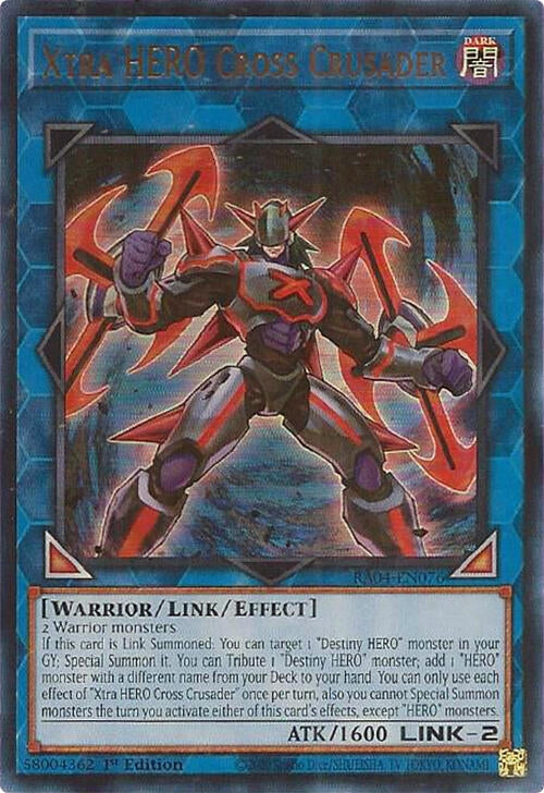 Image for Xtra HERO Cross Crusader (UR) (Quarter Century Stampede) (RA04-EN076) - YuGiOh