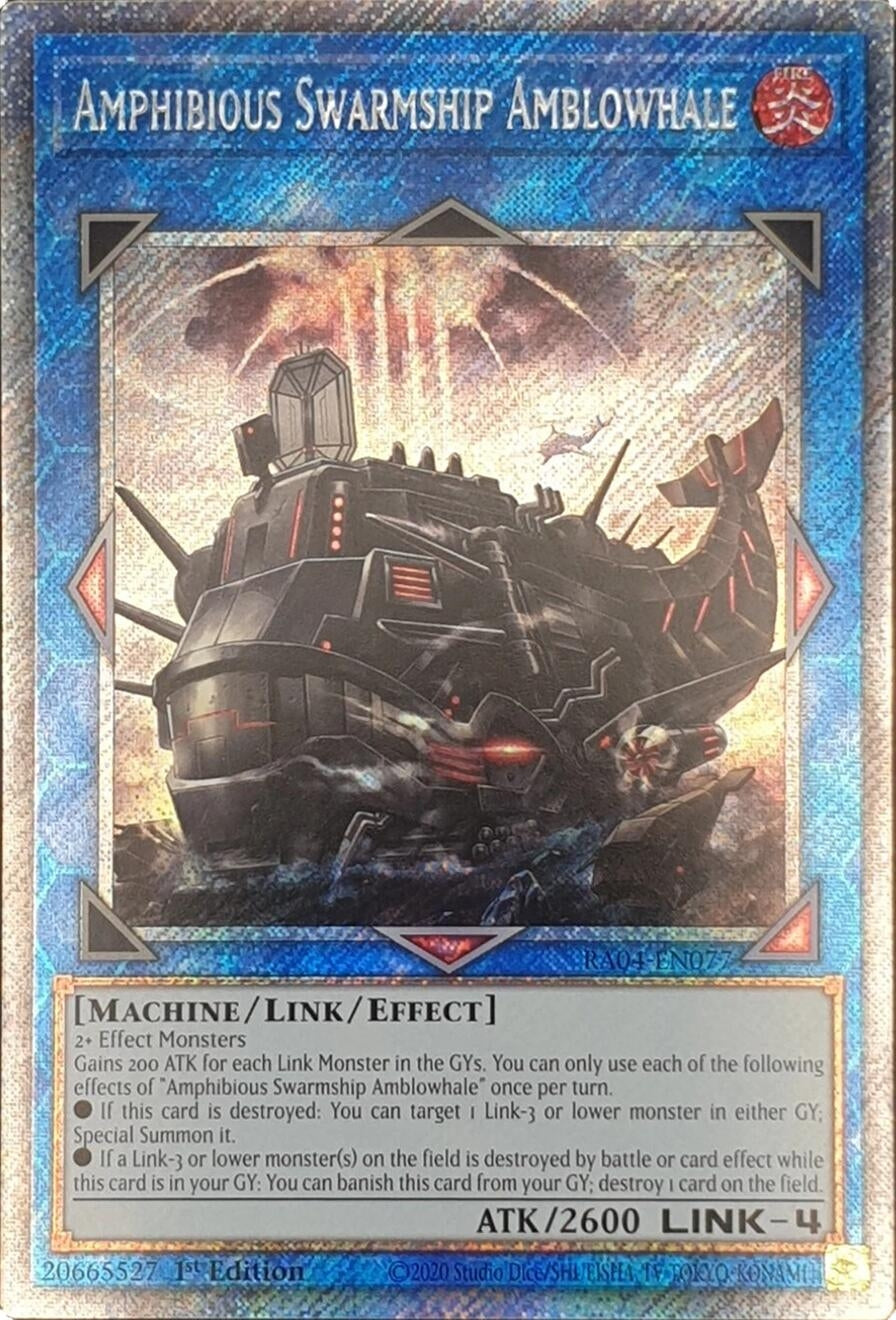 Image for Amphibious Swarmship Amblowhale (Platinum Secret Rare) (Quarter Century Stampede) (RA04-EN077) - YuGiOh