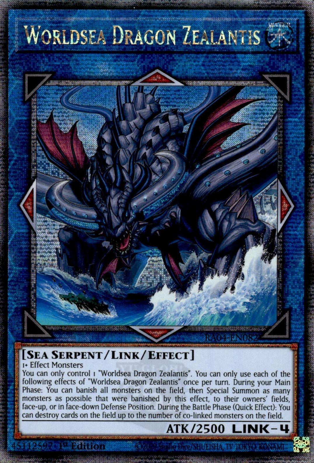 Image for Worldsea Dragon Zealantis (Quarter Century Secret Rare) (Quarter Century Stampede) (RA04-EN082) - YuGiOh
