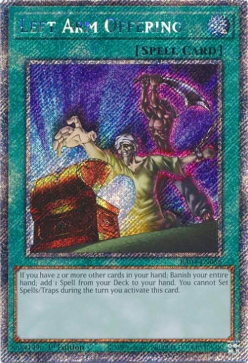 Image for Left Arm Offering (Platinum Secret Rare) (Quarter Century Stampede) (RA04-EN086) - YuGiOh