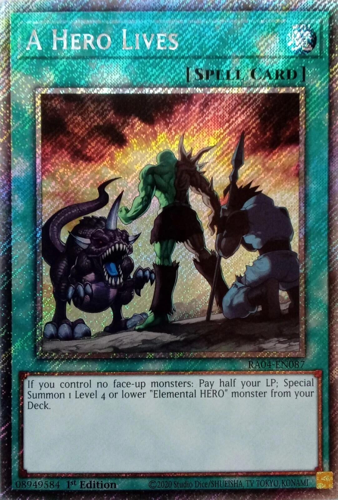 Image for A Hero Lives (Platinum Secret Rare) (Quarter Century Stampede) (RA04-EN087) - YuGiOh