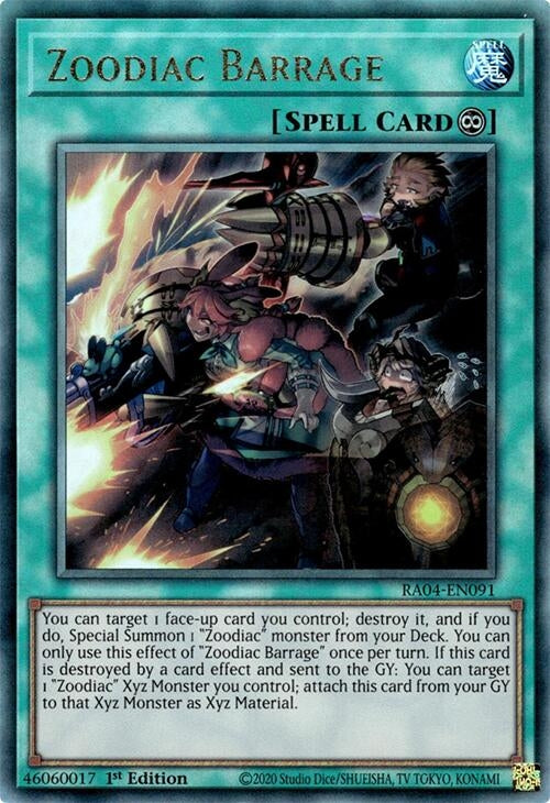Image for Zoodiac Barrage (PUR) (Quarter Century Stampede) (RA04-EN091) - YuGiOh