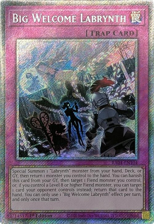 Image for Big Welcome Labrynth (Platinum Secret Rare) (Quarter Century Stampede) (RA04-EN104) - YuGiOh