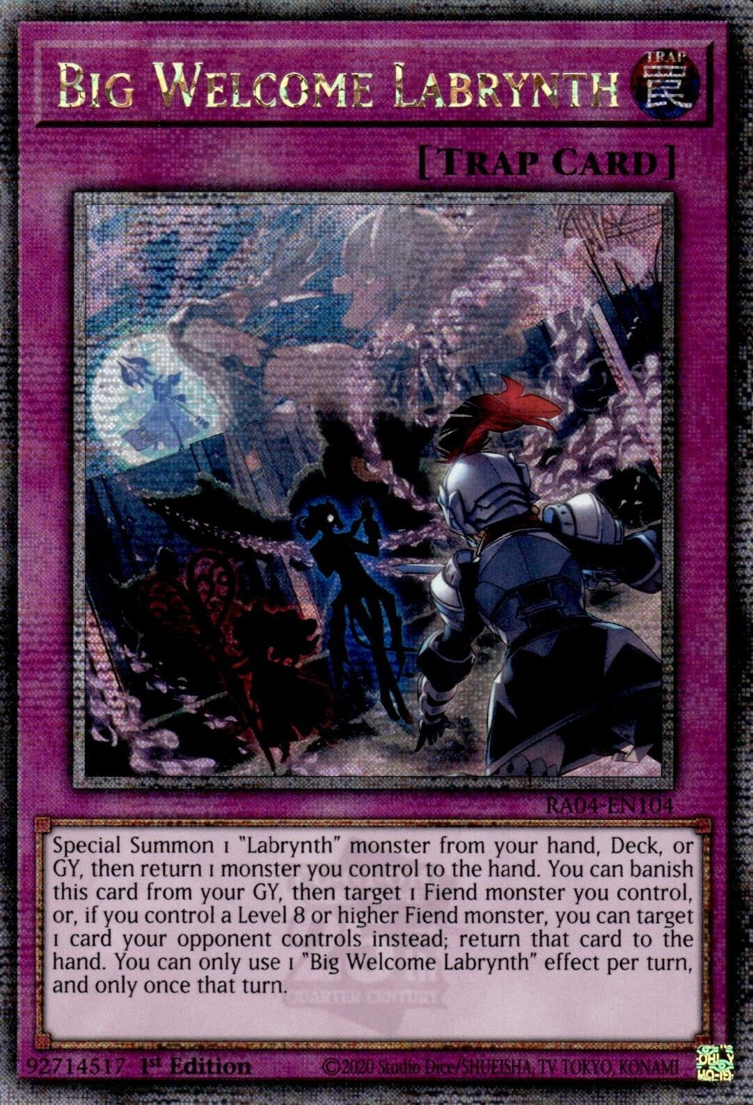 Image for Big Welcome Labrynth (Quarter Century Secret Rare) (Quarter Century Stampede) (RA04-EN104) - YuGiOh