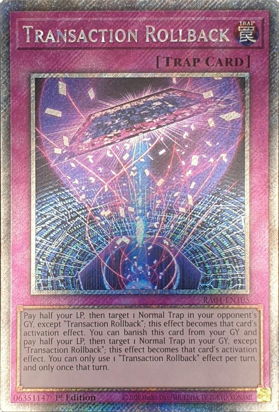 Image for Transaction Rollback (Platinum Secret Rare) (Quarter Century Stampede) (RA04-EN105) - YuGiOh