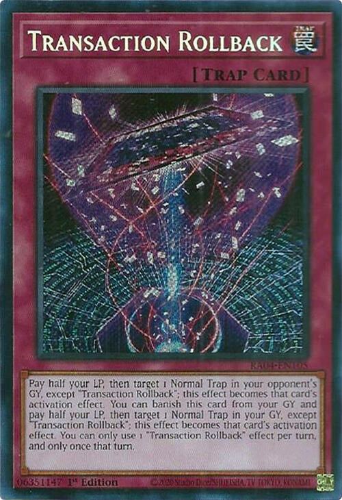 Image for Transaction Rollback (Secret Rare) (Quarter Century Stampede) (RA04-EN105) - YuGiOh