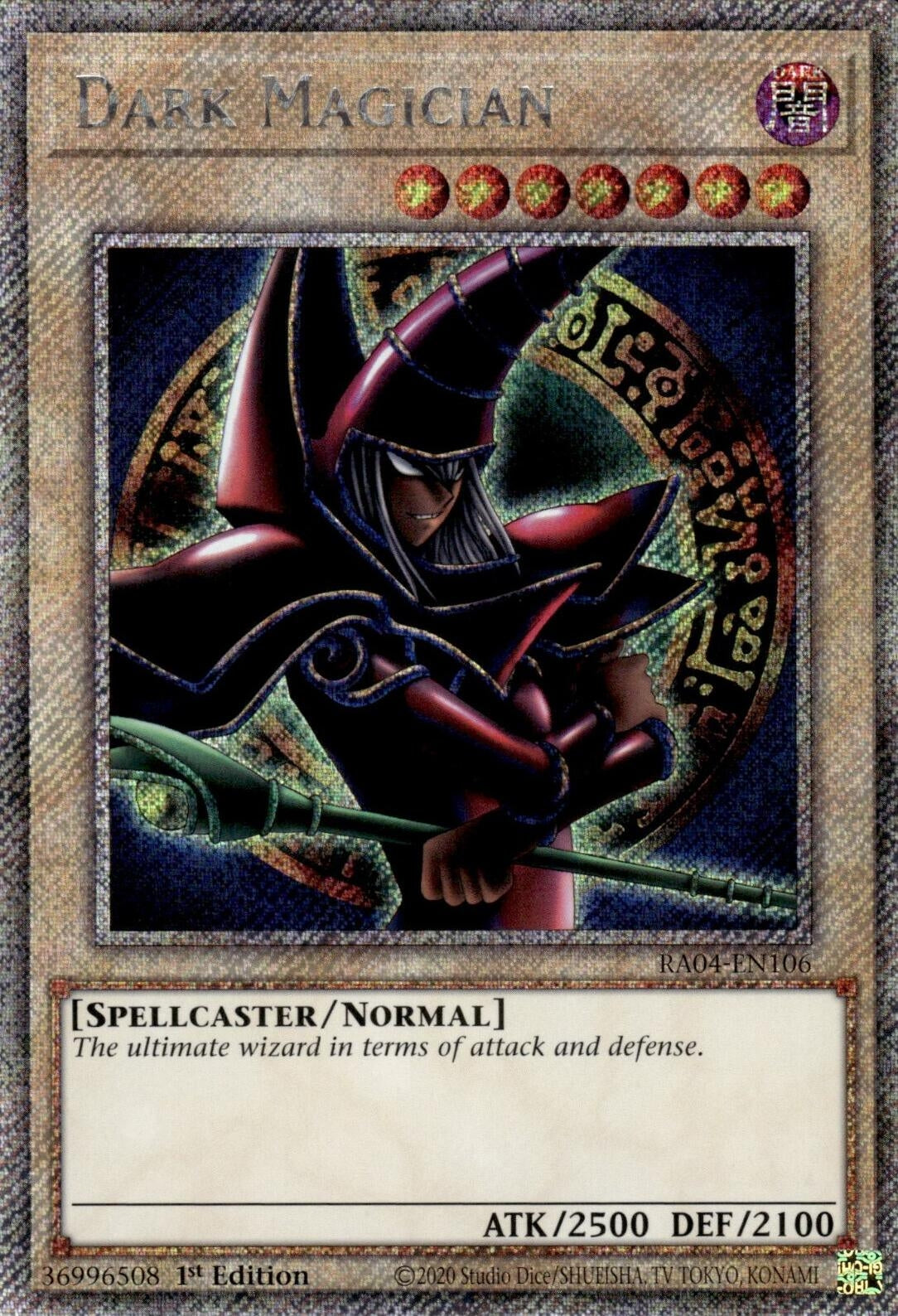 Image for Dark Magician (Arkana) (Platinum Secret Rare) (Quarter Century Stampede) (RA04-EN106) - YuGiOh