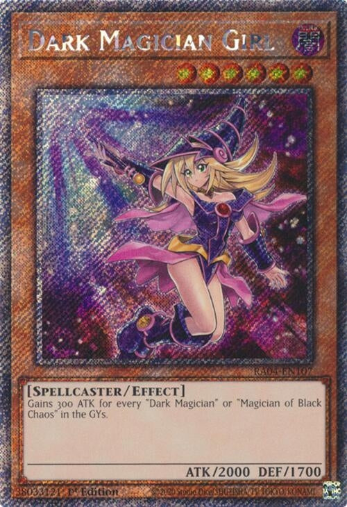 Image for Dark Magician Girl (7th Art) (Platinum Secret Rare) (Quarter Century Stampede) (RA04-EN107) - YuGiOh