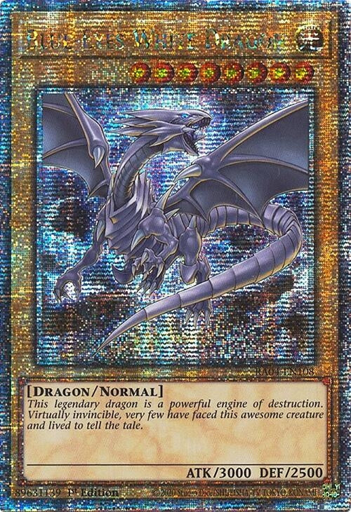 Image for Blue-Eyes White Dragon (8th Art) (Quarter Century Secret Rare) (Quarter Century Stampede) (RA04-EN108) - YuGiOh