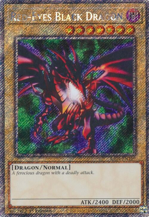 Image for Red-Eyes Black Dragon (4th Art) (Platinum Secret Rare) (Quarter Century Stampede) (RA04-EN109) - YuGiOh