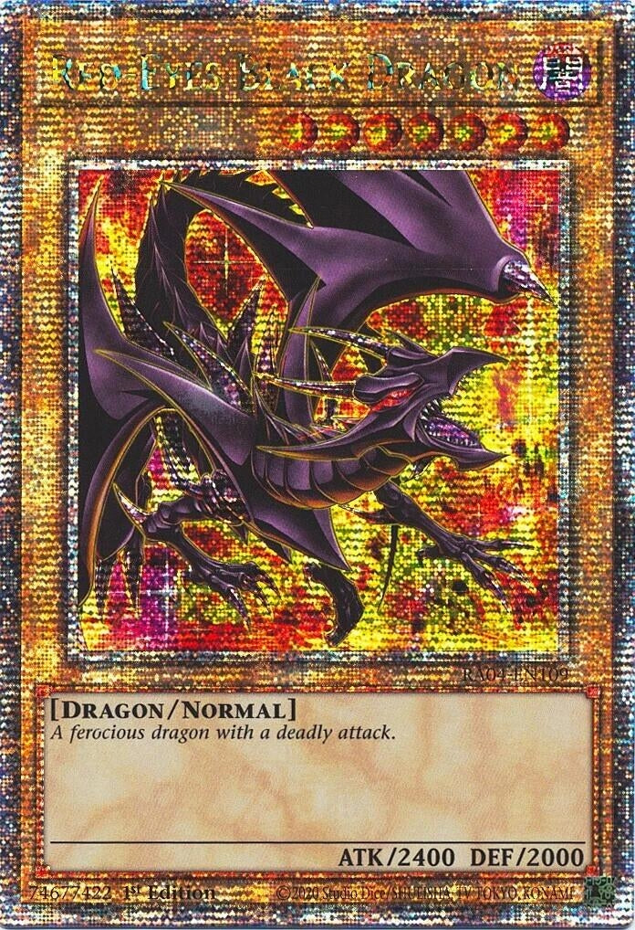 Image for Red-Eyes Black Dragon (8th Art) (Quarter Century Secret Rare) (Quarter Century Stampede) (RA04-EN109) - YuGiOh