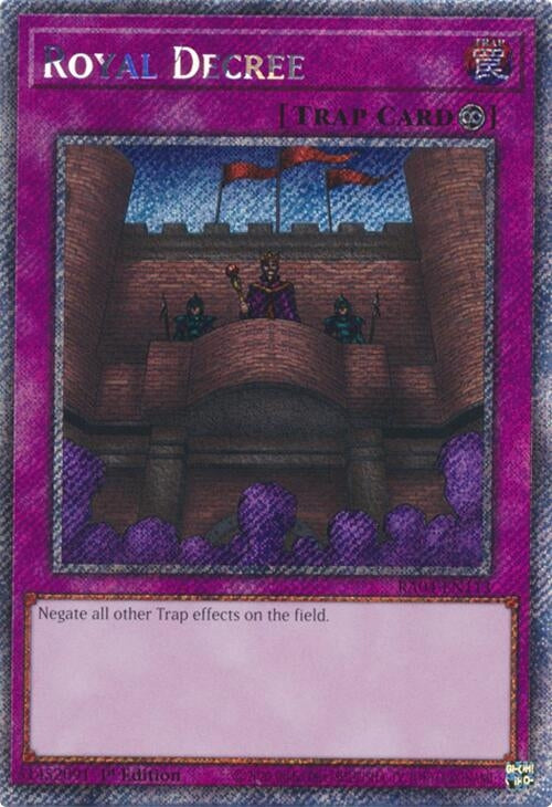 Image for Royal Decree (Platinum Secret Rare) (Quarter Century Stampede) (RA04-EN113) - YuGiOh