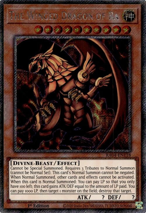Image for The Winged Dragon of Ra (Platinum Secret Rare) (Quarter Century Stampede) (RA04-EN118) - YuGiOh