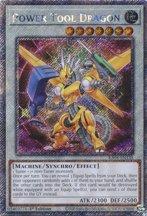 Image for Power Tool Dragon (Platinum Secret Rare) (Quarter Century Stampede) (RA04-EN135) - YuGiOh