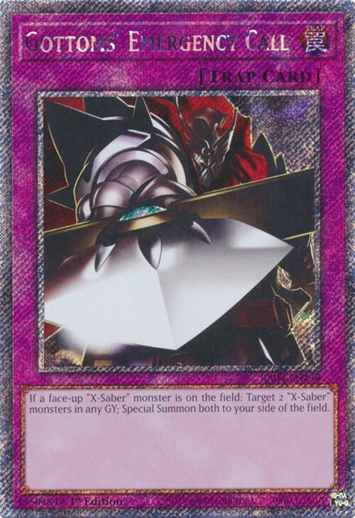 Image for Gottoms' Emergency Call (Platinum Secret Rare) (Quarter Century Stampede) (RA04-EN138) - YuGiOh