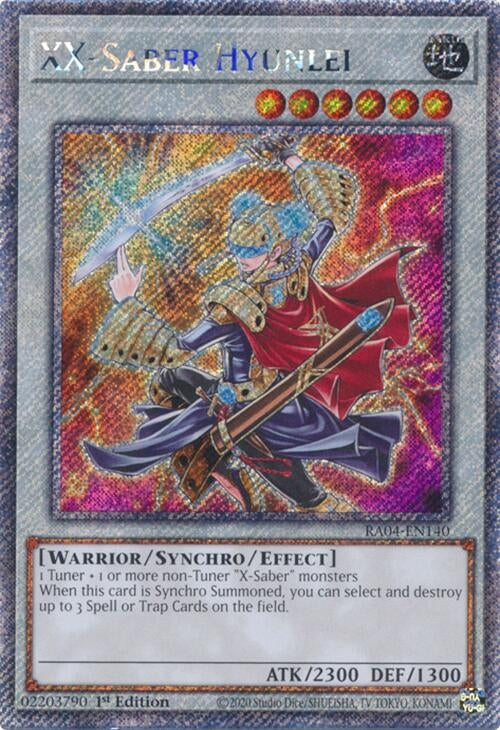 Image for XX-Saber Hyunlei (Platinum Secret Rare) (Quarter Century Stampede) (RA04-EN140) - YuGiOh