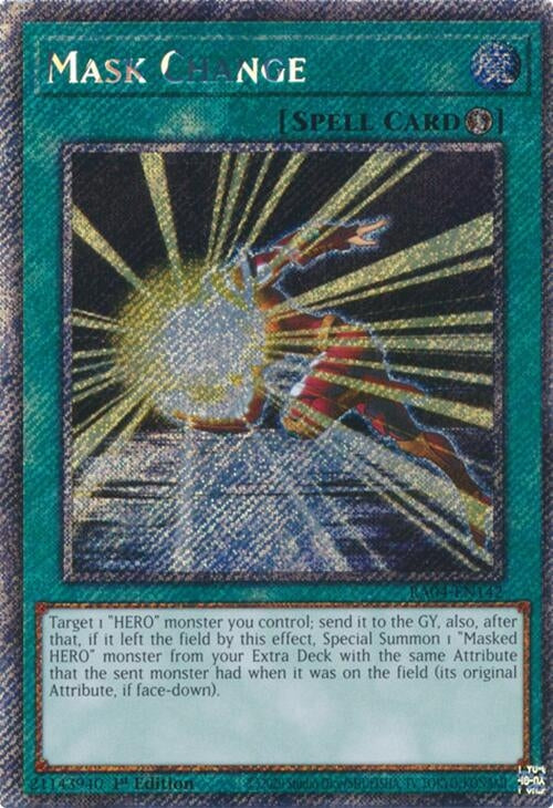 Image for Mask Change (Platinum Secret Rare) (Quarter Century Stampede) (RA04-EN142) - YuGiOh