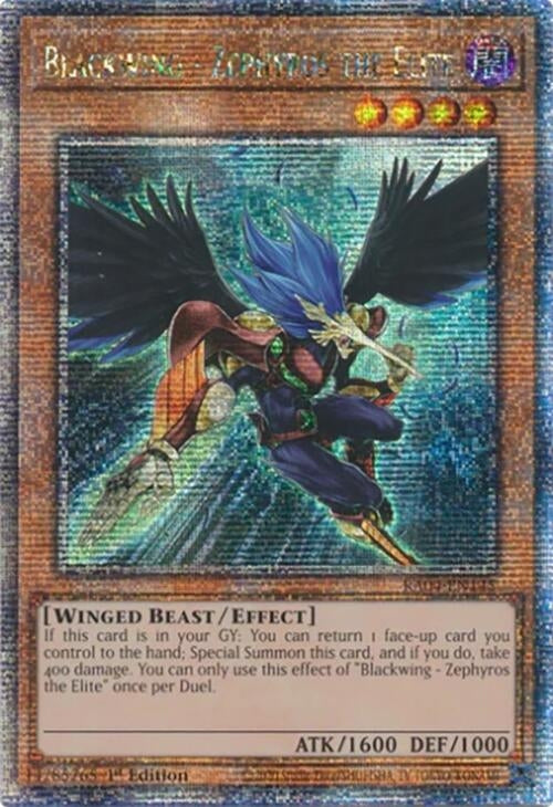 Image for Blackwing - Zephyros the Elite (Quarter Century Secret Rare) (Quarter Century Stampede) (RA04-EN145) - YuGiOh
