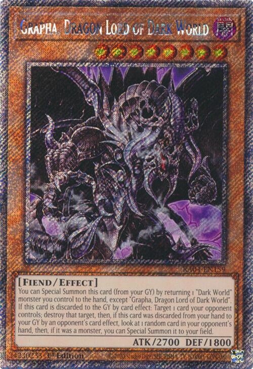 Image for Grapha, Dragon Lord of Dark World (Platinum Secret Rare) (Quarter Century Stampede) (RA04-EN159) - YuGiOh