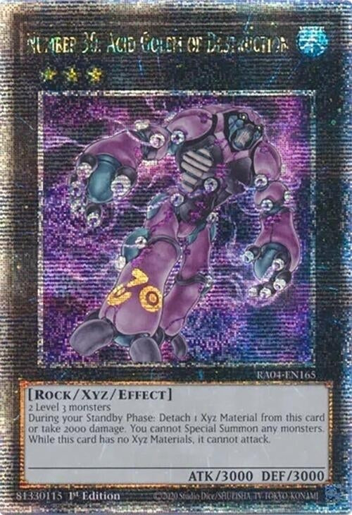 Image for Number 30: Acid Golem of Destruction (Quarter Century Secret Rare) (Quarter Century Stampede) (RA04-EN165) - YuGiOh